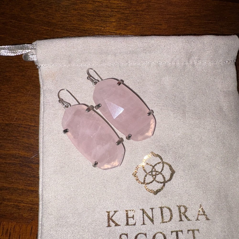 Kendra Scott Pink Oval Stone Earrings